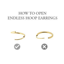 Load image into Gallery viewer, Onyx Gold Hoop Earrings (Valais) // Gifts for her // Handmade earrings // Minimalist jewelry