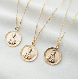 Sacred Heart of Jesus Gold Coin Medallion Necklace (Jesus Regal) // 14K Gold filled // Gold Coin Jewelry // Minimalist jewelry