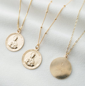 Sacred Heart of Jesus Gold Coin Medallion Necklace (Jesus Regal) // 14K Gold filled // Gold Coin Jewelry // Minimalist jewelry