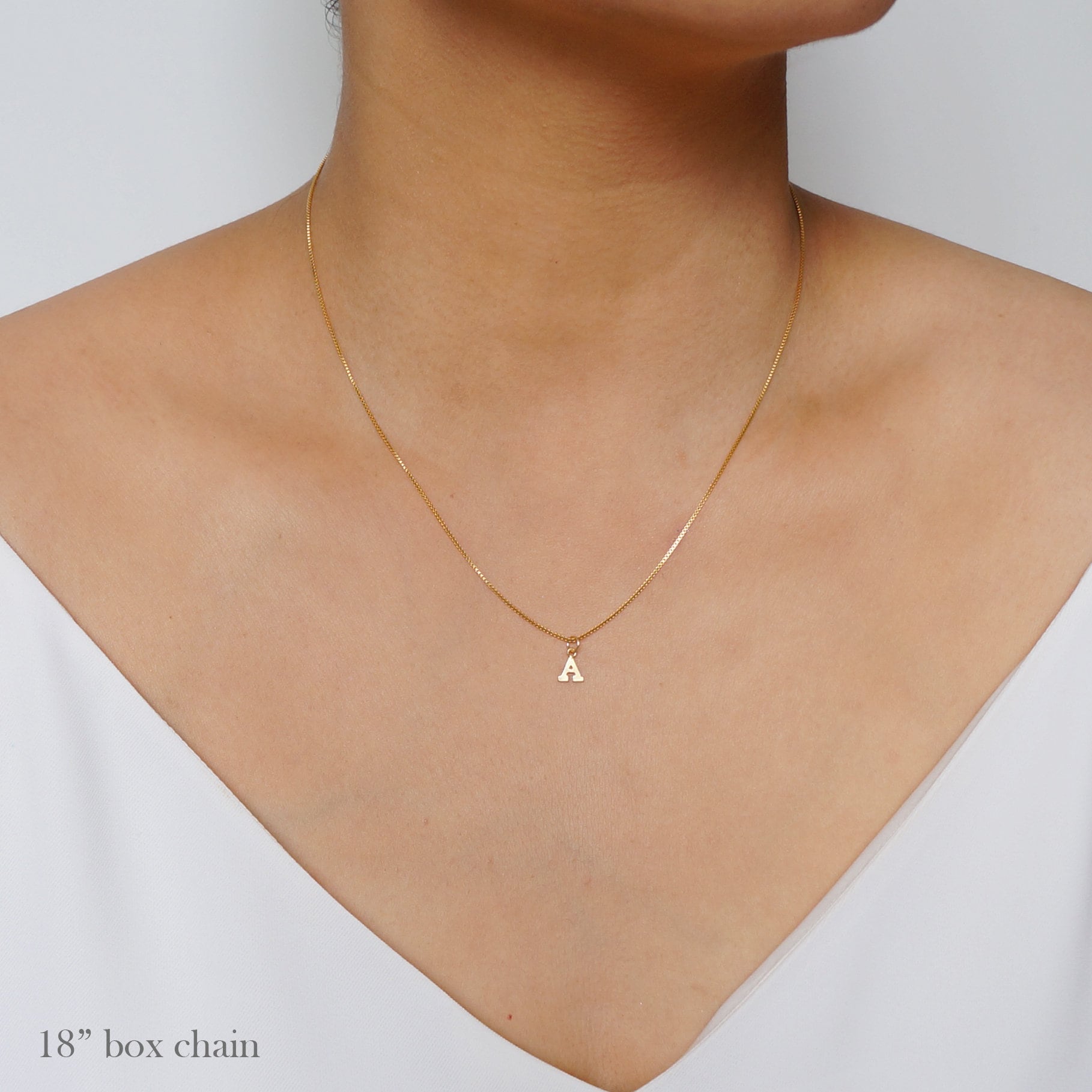 Tiny Gold Initial Charm Necklace (Maraval) // Initial necklace // Personalized necklace // Gold Filled Jewelry
