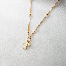 Load image into Gallery viewer, Tiny Gold Initial Charm Necklace (Maraval) // Initial necklace // Personalized necklace // Gold Filled Jewelry
