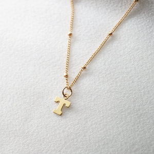 Tiny Gold Initial Charm Necklace (Maraval) // Initial necklace // Personalized necklace // Gold Filled Jewelry