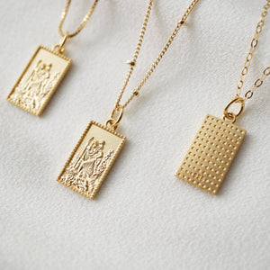 Traveler's Protection Gold Vermeil Necklace (St Christopher Kane) // 14K Gold filled Chain // Gold Vermeil Pendant // Minimalist jewelry