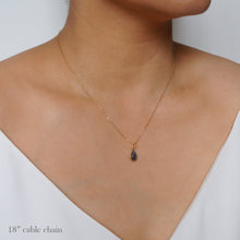 Load image into Gallery viewer, Labradorite Teardrop Gold Necklace (Isla) on 14K Gold Filled Chain// Gift for her // Minimalist jewellery //