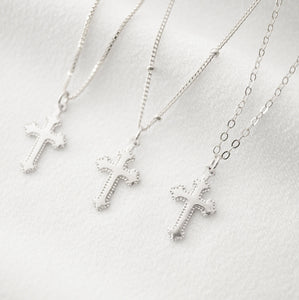 Tiny Sterling Silver Cross Necklace (Jada) // 14K Gold filled // Religious jewelry // Minimalist jewelry