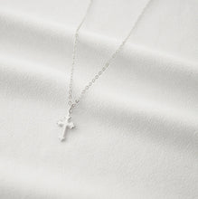 Load image into Gallery viewer, Tiny Sterling Silver Cross Necklace (Jada) // 14K Gold filled // Religious jewelry // Minimalist jewelry