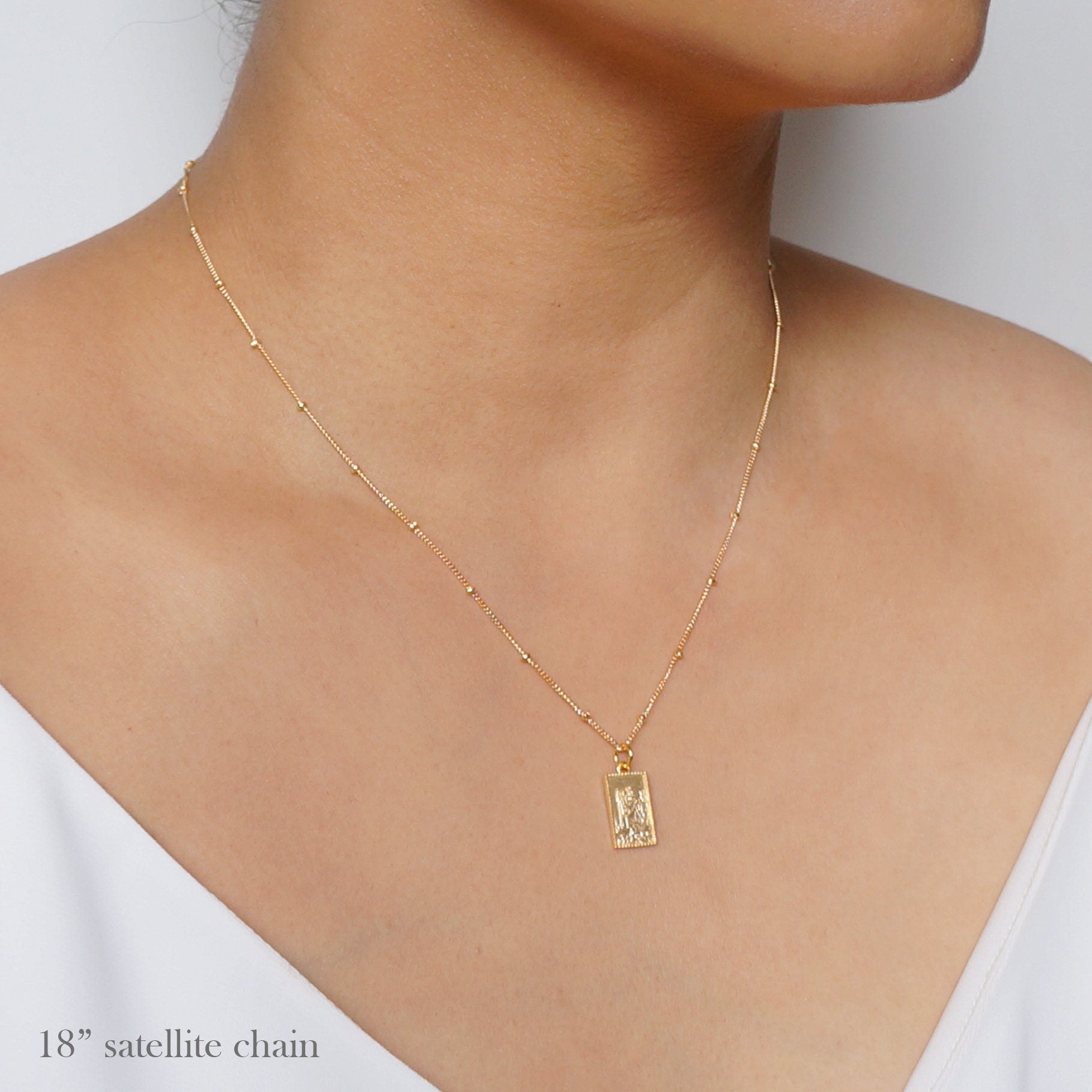 Traveler's Protection Gold Vermeil Necklace (St Christopher Kane) // 14K Gold filled Chain // Gold Vermeil Pendant // Minimalist jewelry