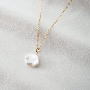 Keshi Pearl Gold Necklace (Pacey) // Rose Gold and Silver // Bridal jewelry // Handmade jewelry // June birthstone