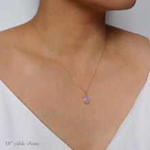 Load image into Gallery viewer, White Chalcedony Gemstone Necklace with 14K Gold fill Chain (Meridian) // Gift for her // Handmade jewelry // Everyday necklace
