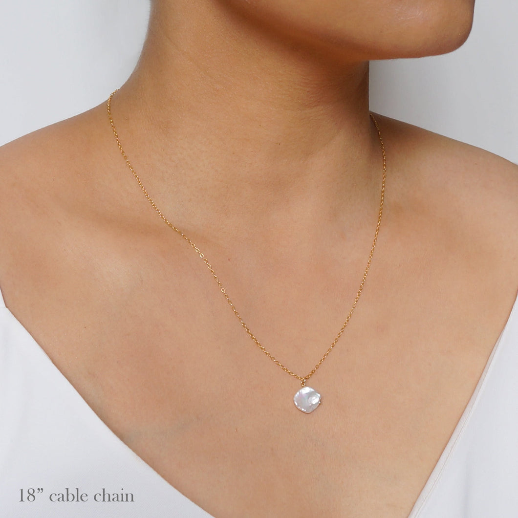 Keshi Pearl Gold Necklace (Pacey) // Rose Gold and Silver // Bridal jewelry // Handmade jewelry // June birthstone